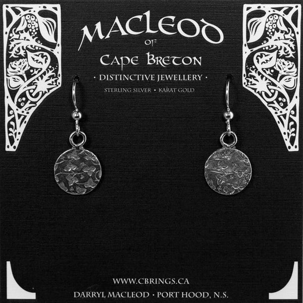 Etched Button Earrings     E-604A