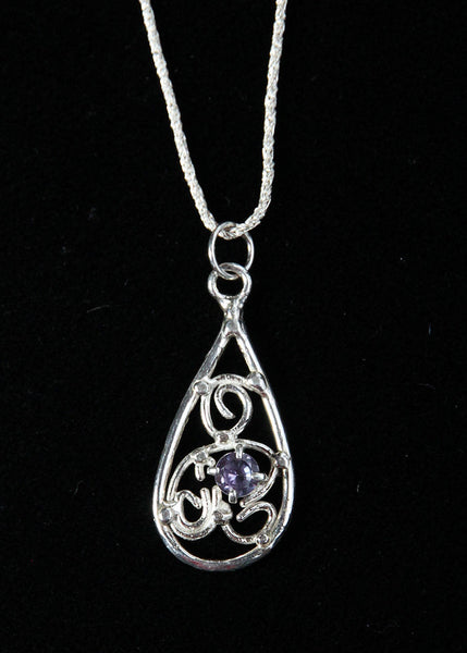 Swirl Drop Design with Amethyst