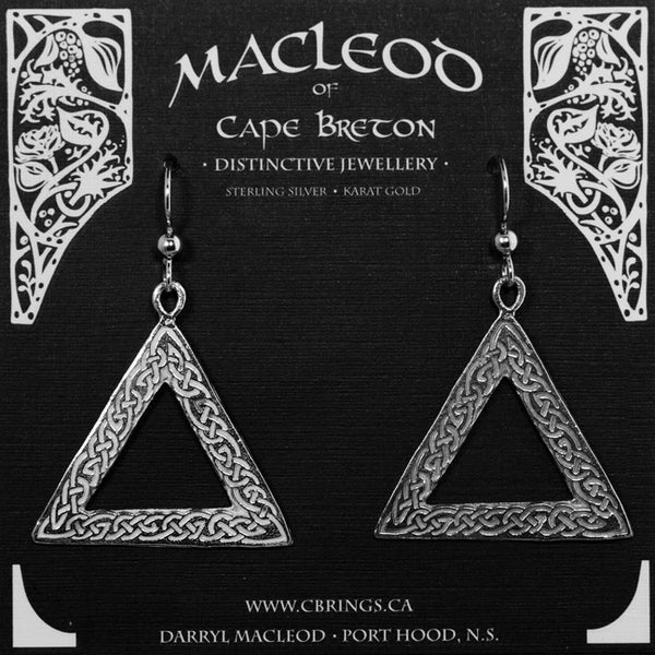 Celtic Triangle Open Center Earrings    E101A