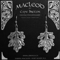Dusty Miller Leaf Earrings, Large     E-217C