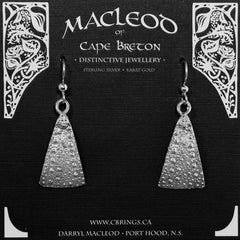 Sea Urchin Textured Triangle earrings, Medium     E-305
