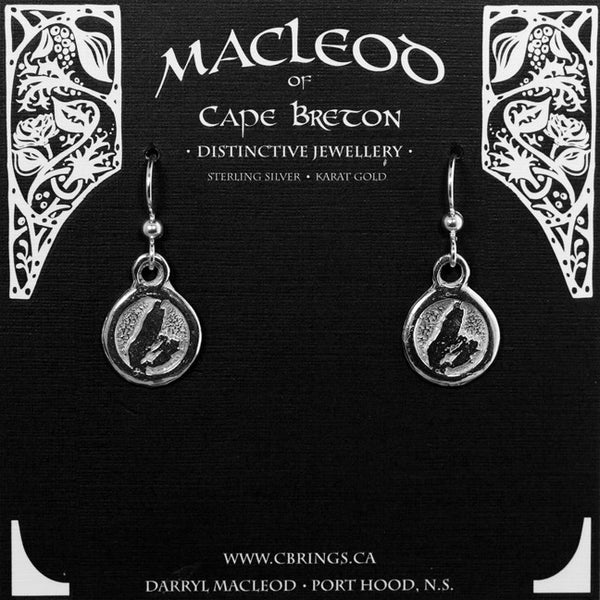 Cape Breton Island Map Button Earrings    E402B