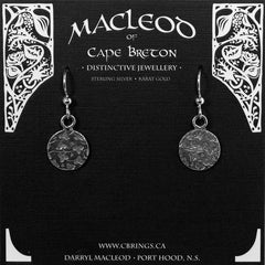 Etched Button Earrings     E-604A