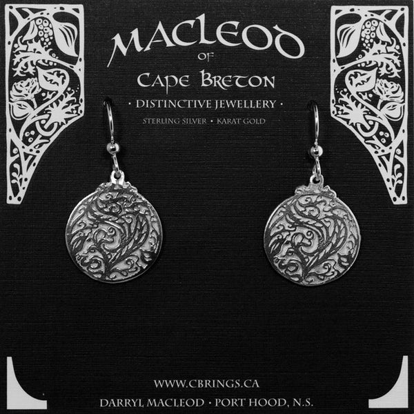 Artist Etching Design Earrings, Small    E702A