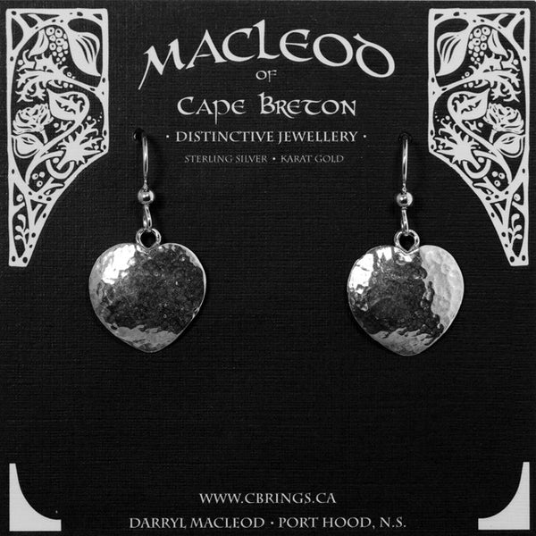 Hammered Textured Heart Earrings    E905