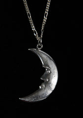 Crescent Moon Face Pendant