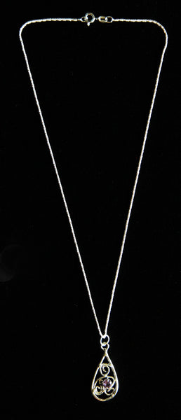 Wire Design Teardrop pendant with gemstone