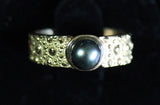 14K Gold Ring with Akoya Cultured Black Pearl