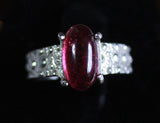 Sea Urchin Texture Ring with Genuine Tourmaline