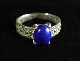 Sea Urchin Texture Ring with Lapis Lazuli