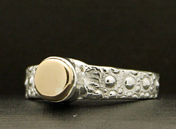 Sea Urchin Gold Flat Top Ring