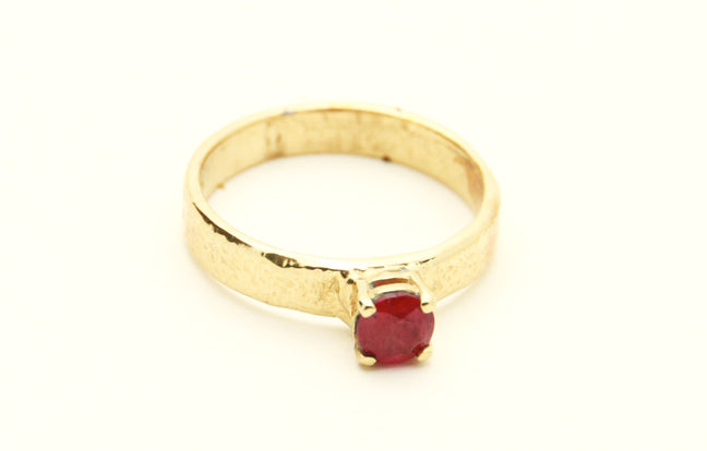 14k Gold Ring with Natural Ruby